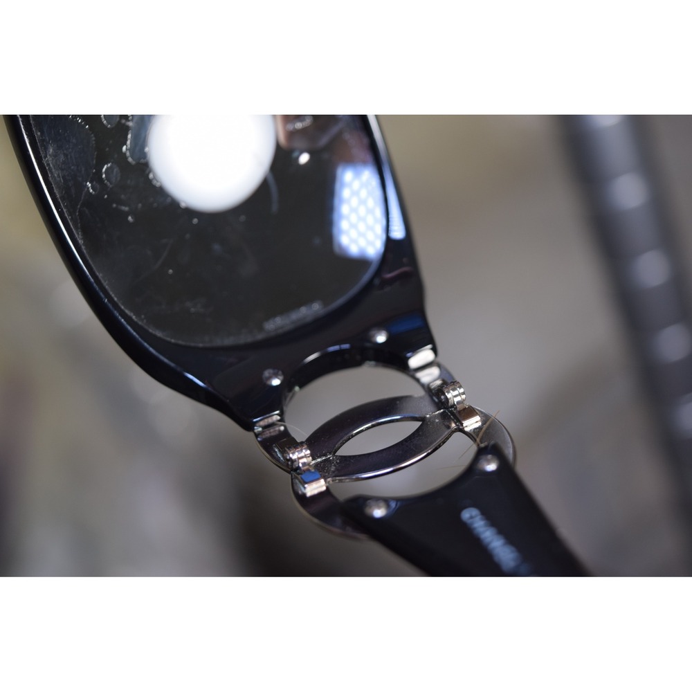 Chanel 6014 c.501/87 Black Wrap Sunglasses Silver CC Logo Italy 64-16 120 FLAWS - Picture 12 of 16